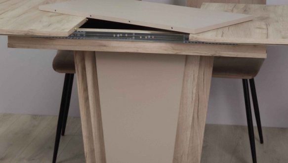 Стол Avalon Интарсио Дуб Крафт Серый/Латте Раскладной 140/180 см 4