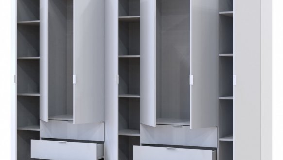 Шкаф Дорос Гелар белый 7 дверной 271,2 см 0