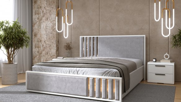 Ліжко дерев'яне DrevKO Лаундж 2 з підйомним механізмом та нішею для білизни Масив Бук