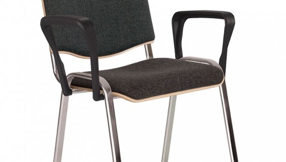 Стул ISO wood plus arm chrome