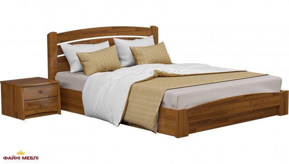 Ліжко дерев'яне Естелла Селена Аурі з підйомним механізмом і нішею для білизни Щит / Масив Бук 1