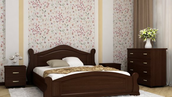 Кровать двуспальная деревянная Явито Венеция Массив Ольха / Ясень / Дуб 