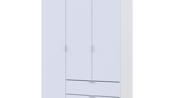 Шафа для одягу Дорос Гелар білий 3 ДСП 116,2 см