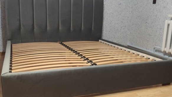 Кровать мягкая двуспальная Лев Венеция с подъемным механизмом и нишей для белья 7