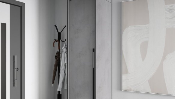 Шкаф Морели R-0001 Рамо 1 дверный бетон тефра 52 см 0