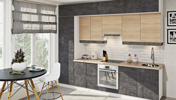 Модульная кухня Хай-тек з деревяной текстурой 10