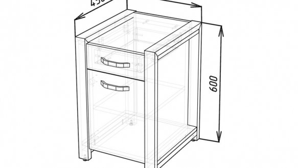 Тумба LOFT приставна Дуб Сонома / Чорний мат MebliRoMax 6