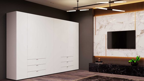 Шкаф Гелар 4+4 Дорос 8 дверная графит 310 см 6