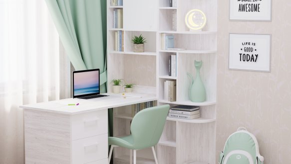 Стол с угловой надстройкой и эркером