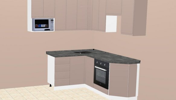 Кухня кутова Фарбований МДВ, Альфа ручка АКЦІЯ 4