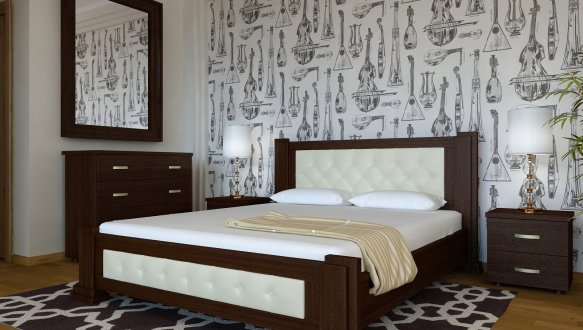 Ліжко двоспальне дерев'яне Явіто Техас Масив Вільха / Ясен / Дуб 