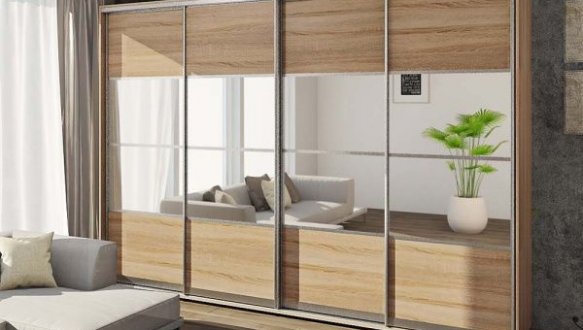 Шкаф-купе Комфорт мебель Модель-8 дуб золотой 4 дверный 400 см