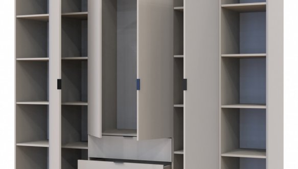 Шафа Дорос Гелар кашемір з 2 Етажерками 4 дверна 231,4 см 3