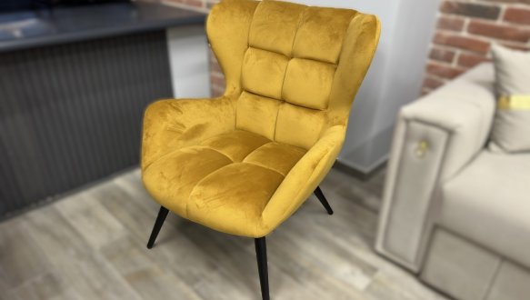 Крісло м'яке Halmar Tyrion / Тіріон Гірчичний / Чорні ніжки 13