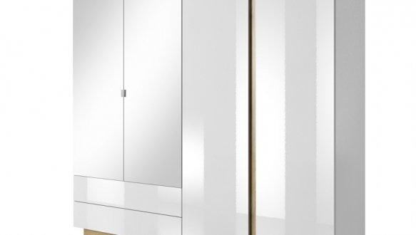 Шкаф 4D2S/220 Perfect Home Arco 4 дверный белый 220 см