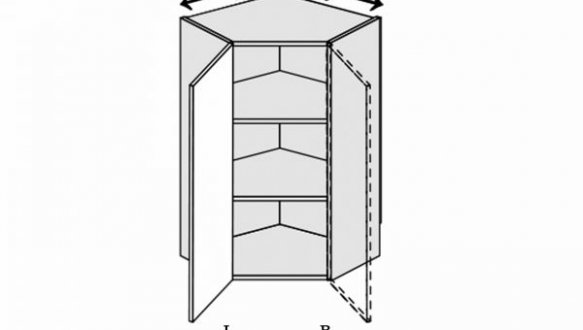 Секция верхняя левая Угол 45° 600х600/720 1дв Миллениум