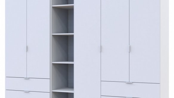 Шкаф Дорос Гелар белый с Этажеркой 5 дверной 231,9 см 0