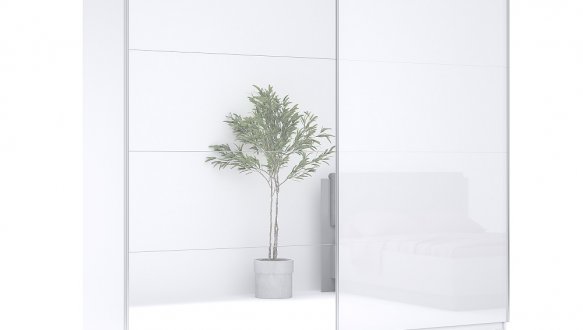 Шкаф-купе с зеркалом Миромарк Фемели 2 дверный белый 200 см