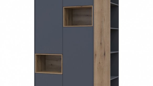 Шкаф для одежды с нишей и пеналом Дорос Дейл графит 2 дверный 143,2 см 3