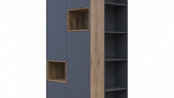 Шкаф для одежды с нишей и пеналом Дорос Дейл графит 2 дверный 143,2 см 4