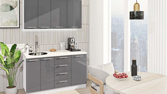 Кухонний комплект Фарбований високий глянець 1,4 м 8