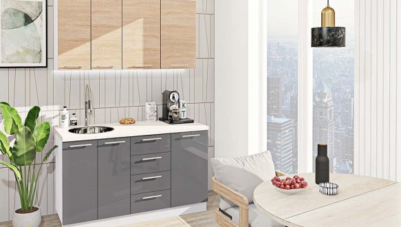 Кухонний комплект Фарбований високий глянець 1,4 м 7