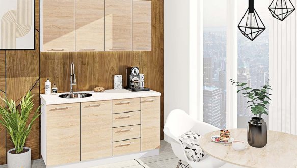 Кухонный комплект Окрашенный высокий глянец 1,5м 4