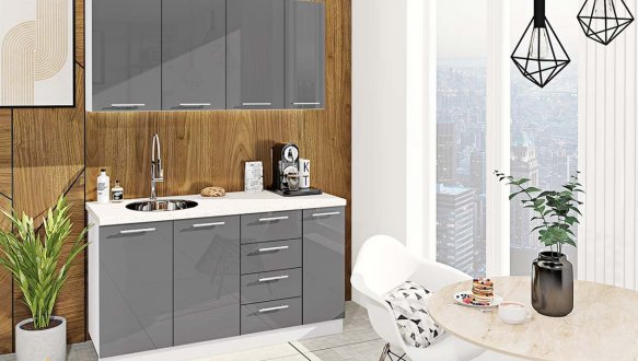 Кухонный комплект Окрашенный высокий глянец 1,5м 7