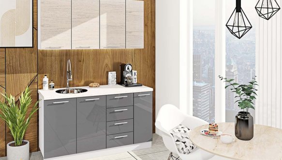 Кухонный комплект Окрашенный высокий глянец 1,5м 5