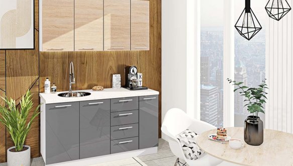 Кухонный комплект Окрашенный высокий глянец 1,5м 6