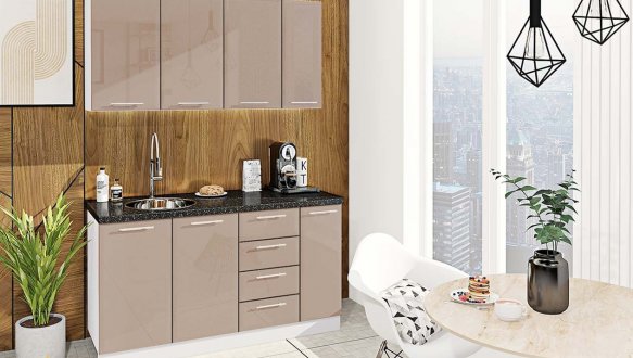 Кухонный комплект Окрашенный высокий глянец 1,5м 8