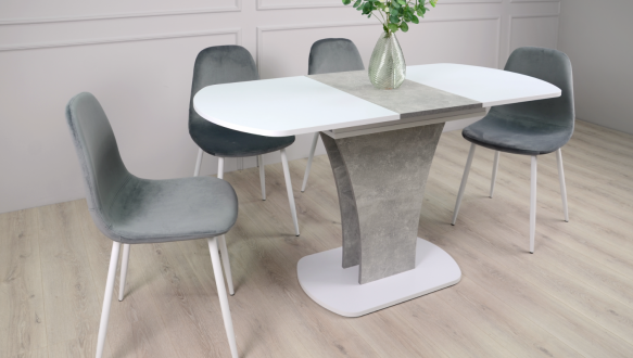 Стол обеденный Sheridan Интарсио Белая Аляска/Индастриал Раскладной 110/145 см 1