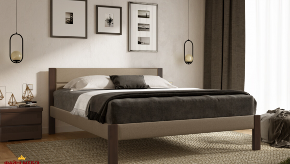 Ліжко дерев'яне з м'якою вставкою ArborDrev Лофт Сосна / Бук 3