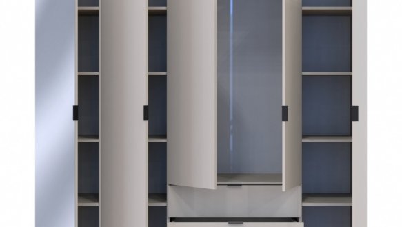 Шкаф для одежды Дорос Гелар кашемир 4-х дверный/Зеркало 194 см 3