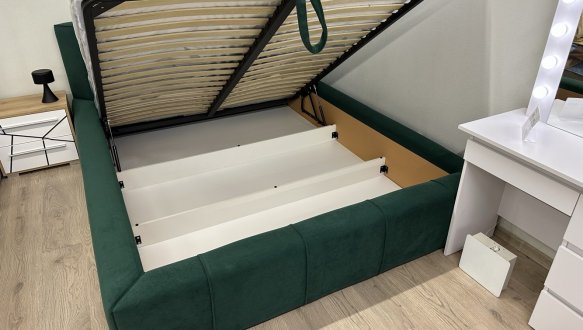 Ліжко м'яке двоспальне Городок меблі Паркер з підйомним механізмом та нішею для білизни 2