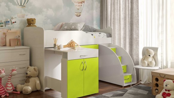 Ліжко кімната зі столом №5 Viorina Deko Корпус білий 16