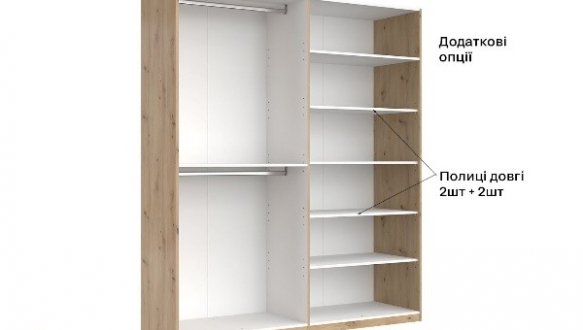 Шафа 4дв з дзеркалом Міромарк Тедді 4 дверний дуб артизан 180 см 11