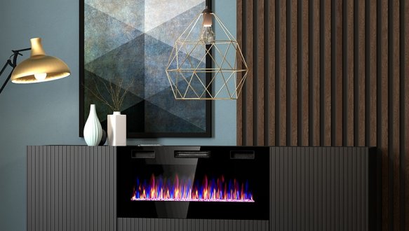 Комод 180 EF Pafos з електрокаміном 2