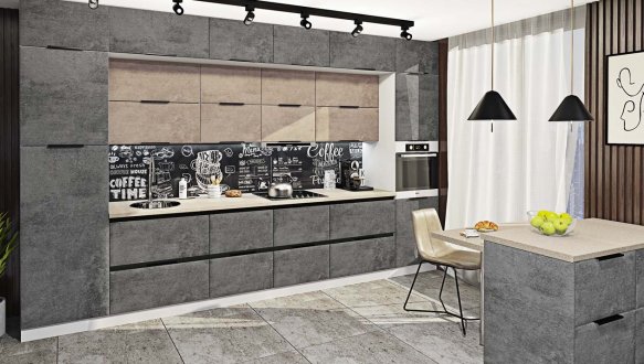 Кухня Хай-тек з текстурою комплект