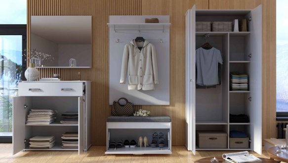 Модульная прихожая Миромарк Белла Белый глянец 0