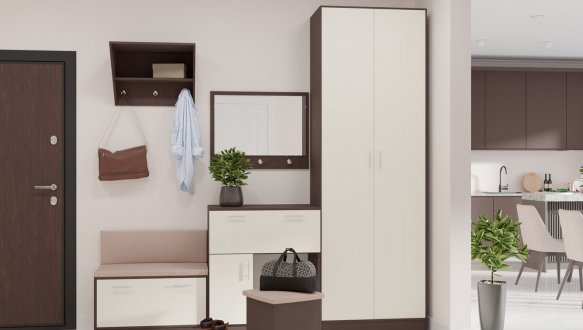 Шафа 2д КС МВ - 01 67 2 дверна білий 80 см 2