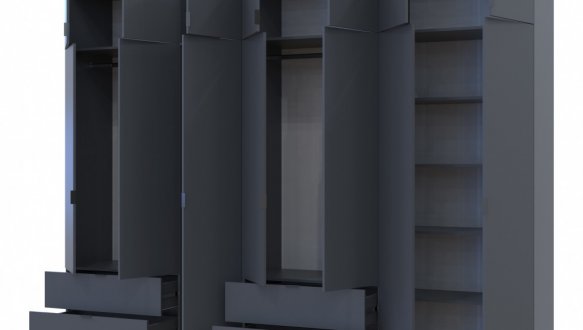 Шкаф для одежды Дорос Лукас графит 7 дверный 315 см 0