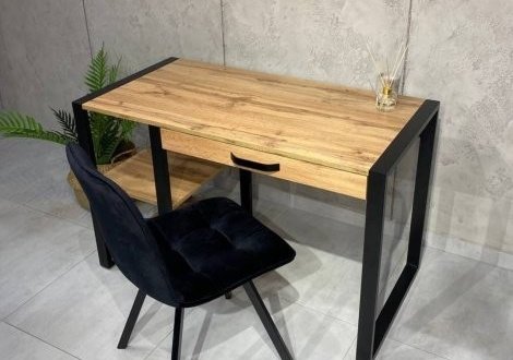 Стіл комп'ютерний LOFT Дуб Сонома / Чорний мат MebliRoMax 2