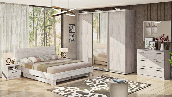 Модульна спальня Eco/Еко Комфорт меблів Дуб білений
