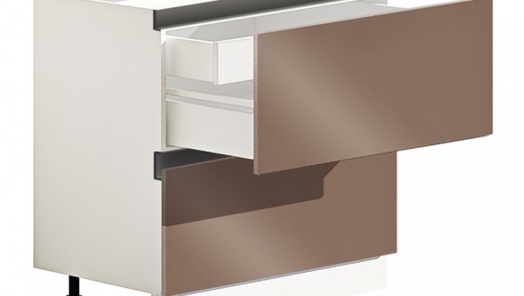 Тумба нижняя Н80.85.2Я+1Я внутр. Gola ручка Окрашенный Высокий Глянец