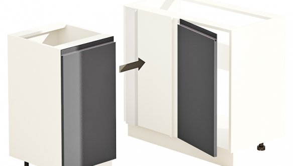 Тумба нижня Н90х60.82.1Д. кут. Мийка Альфа ручка