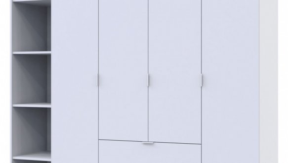 Шафа для одягу Дорос Гелар білий 4-х дверна з пеналом 215 см 2