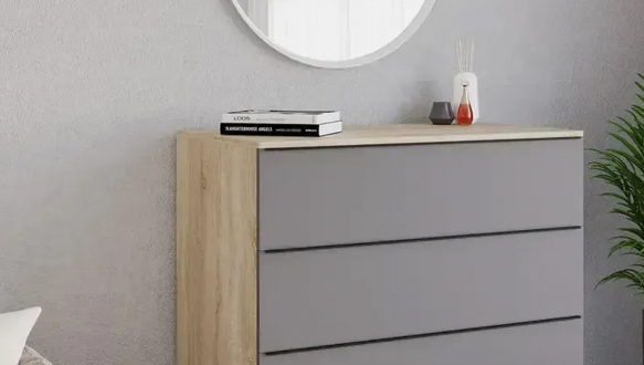 Комод дуб сонома/антрацит ТХ005