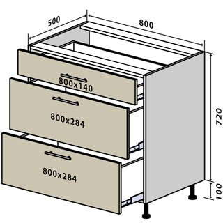 №29 Тумба нижняя ящики 80 Люкс RODOS