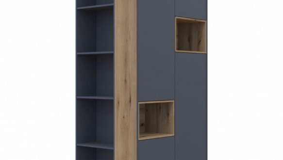 Шкаф для одежды с нишей и пеналом Дорос Дейл графит 2 дверный 143,2 см 2